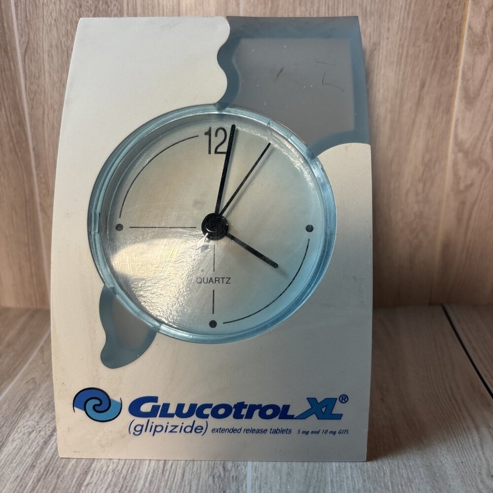 VTG GLUCOTROL XL Desk Clock Pharma Drug Rep